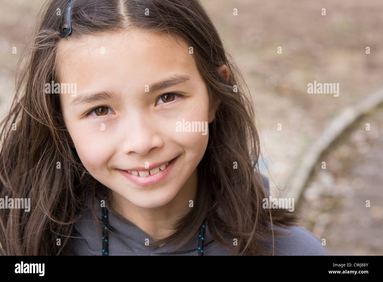 Smiling mixed race girl Stock Photo