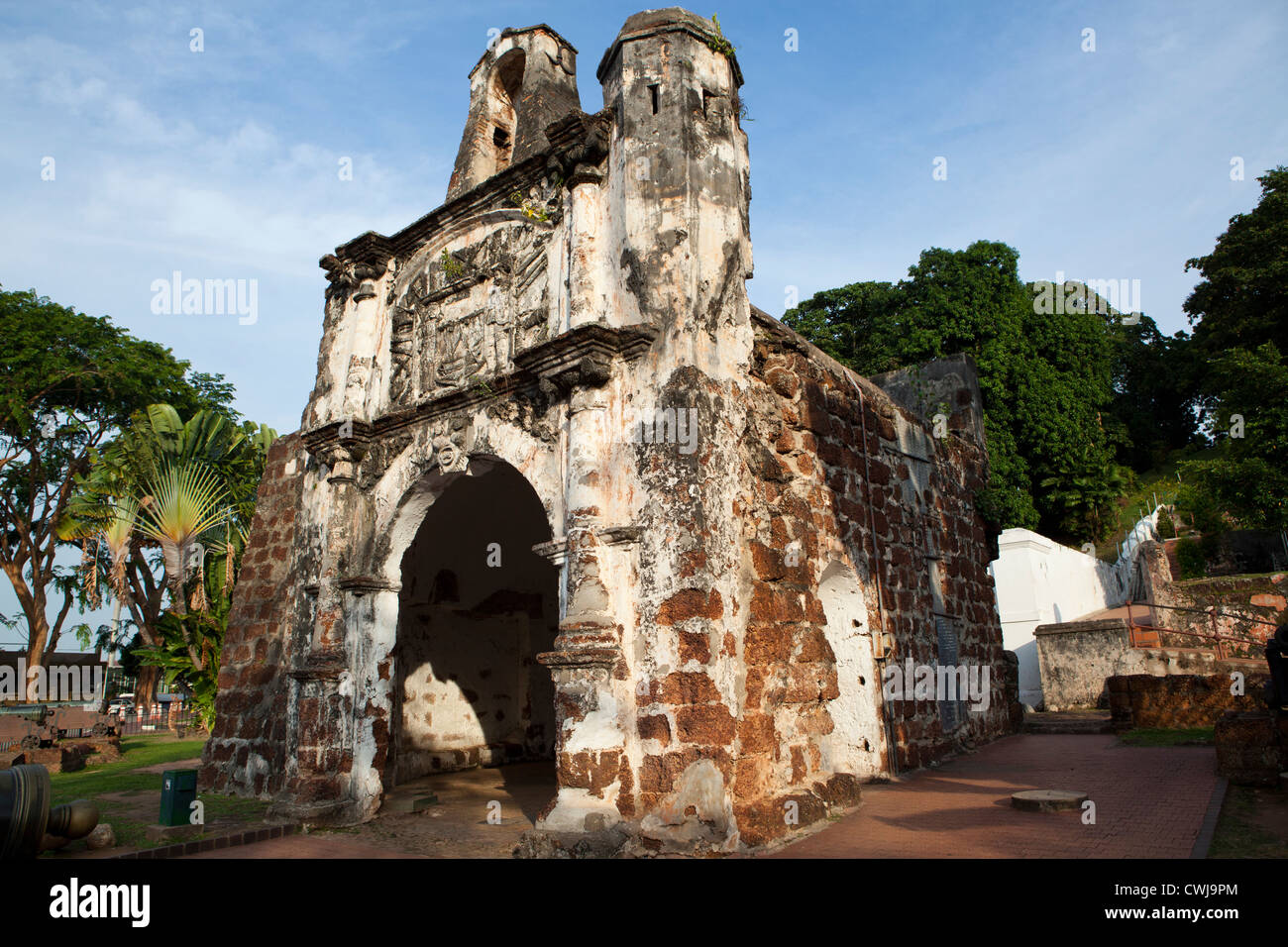 A Famosa, 'The Famous' in Portuguese, is a Portuguese fortress located in Malacca Stock Photo