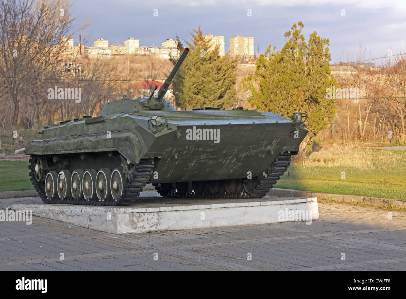 Armenia. Yerevan. The exhibits of the museum of the Ministry of Defence. BMP 1 Stock Photo