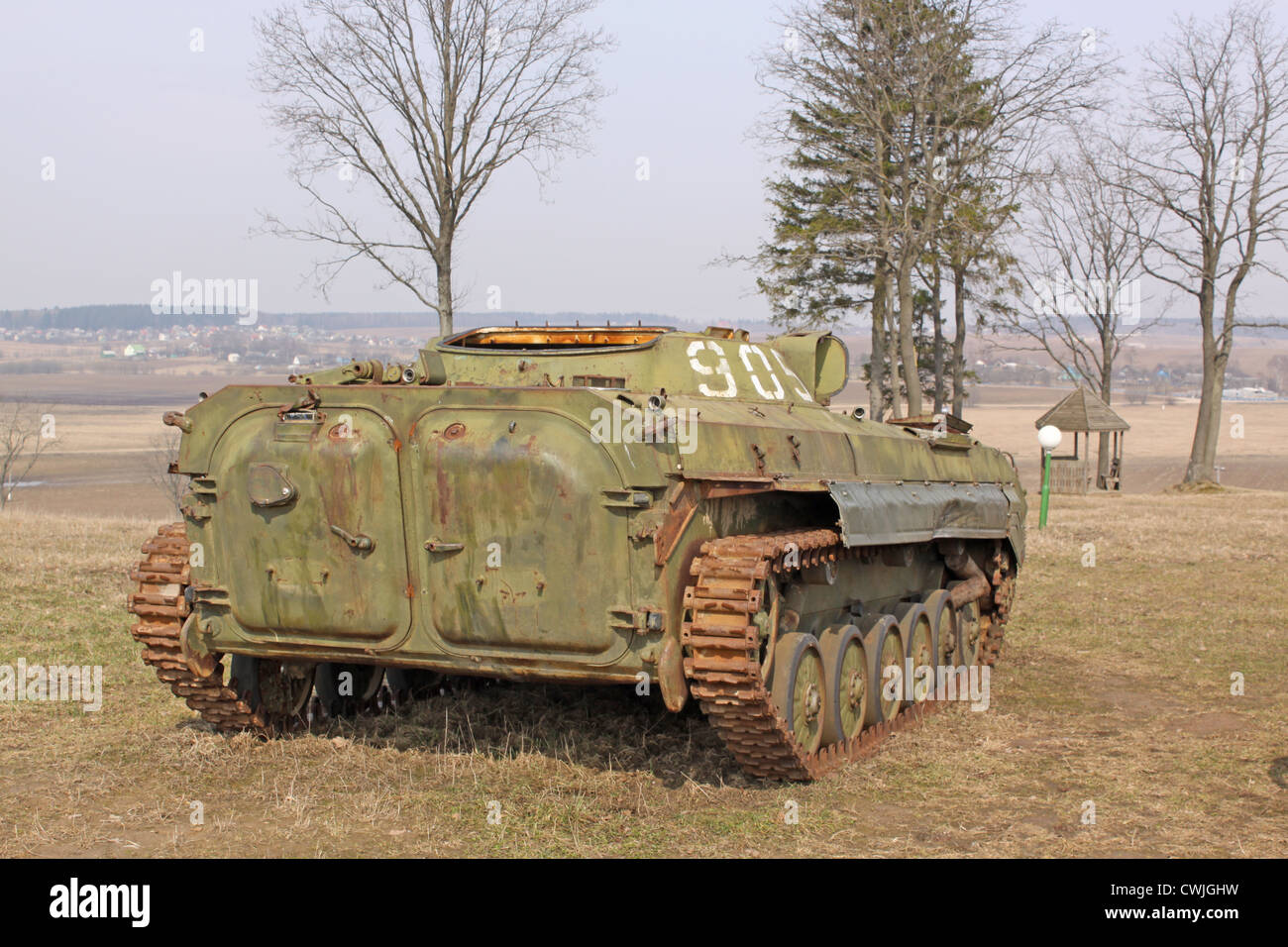 Belarus. Minsk. Historical and Cultural Complex 'Stalin Line'. Written-off Vehicles Stock Photo