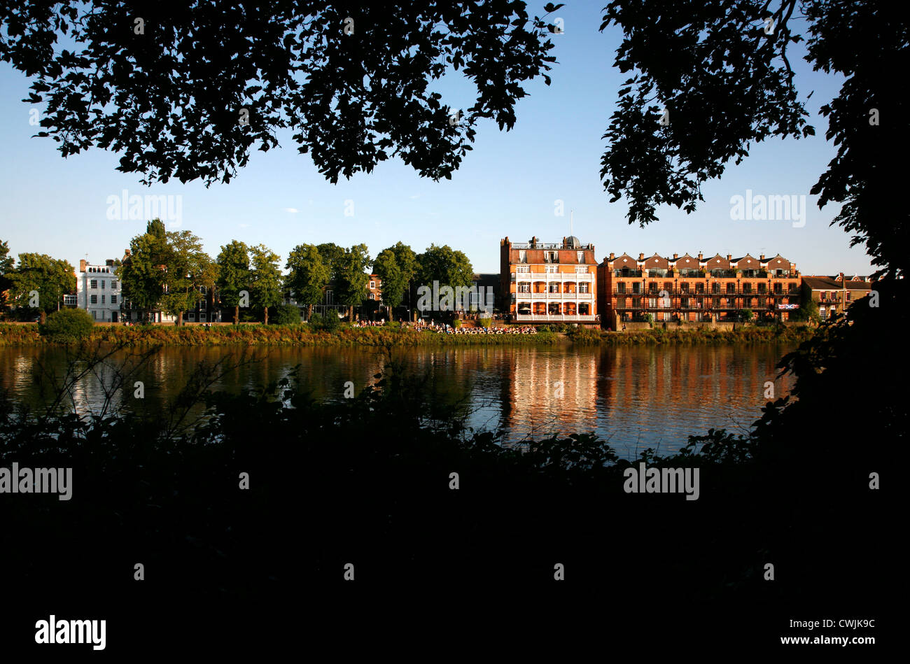 View Across The River Thames To The White Hart Pub In Barnes