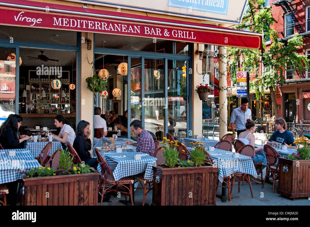 East Village Virage Italian Restaurant 2nd Avenue E 7th street New York City Manhattan Stock Photo