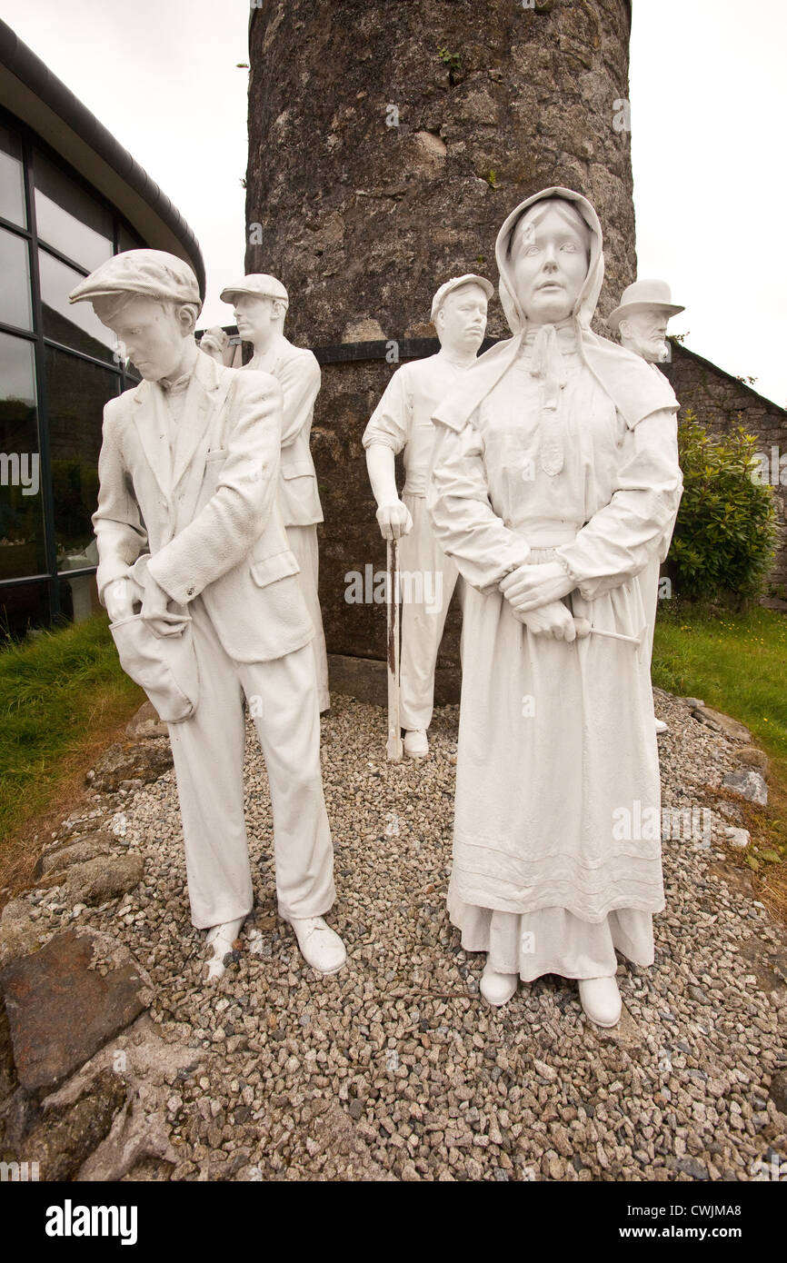 Clay worker statue near the entrance to Wheal Martyn China Clay Museum, St Austell Cornwall