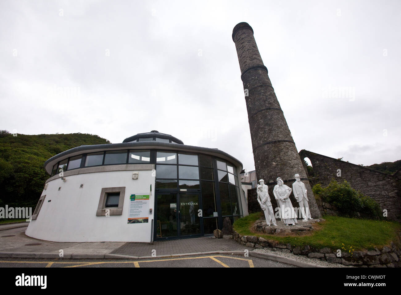 Clay worker statue near the entrance to Wheal Martyn China Clay Museum, St Austell Cornwall