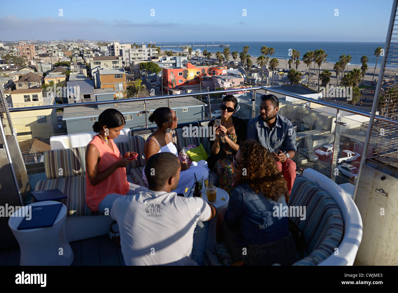 rooftop hotel scene venice beach california Stock Photo