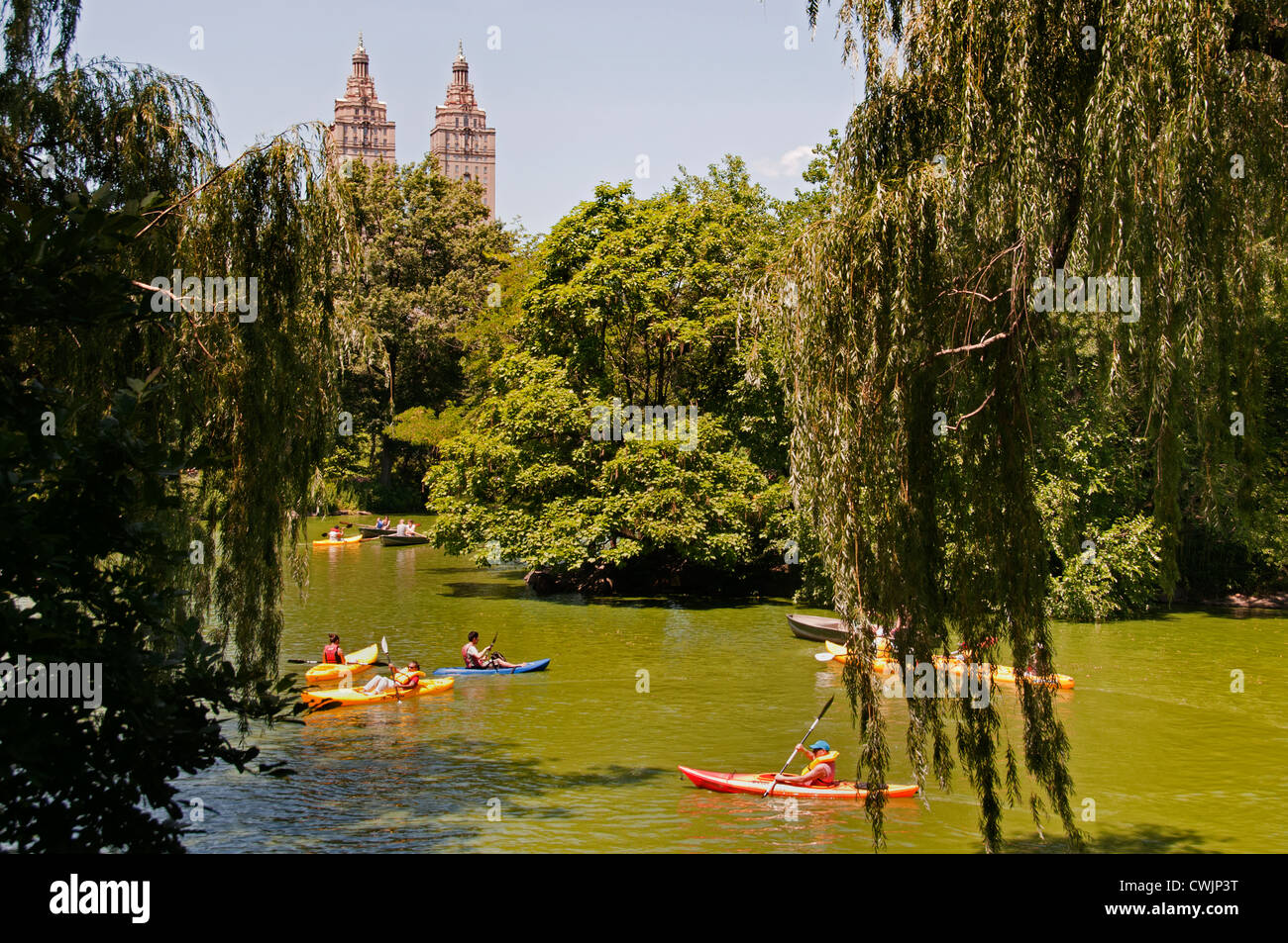 Lake Central Park New York City background Upper West Side Manhattan United States Stock Photo