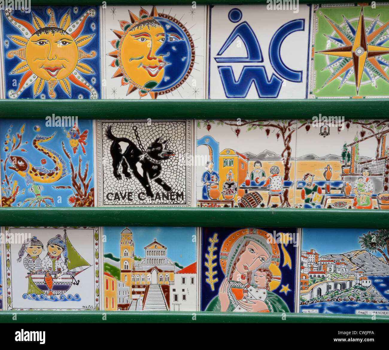 Italian handpainted tiles Stock Photo Alamy