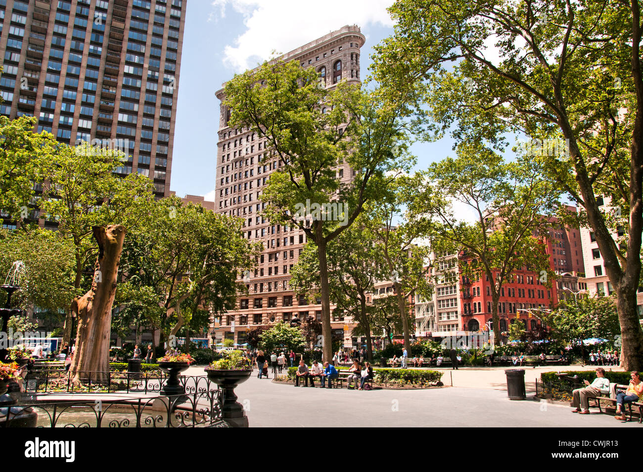 Madison Square Park Manhattan New York City Flatiron Building District Stock Photo