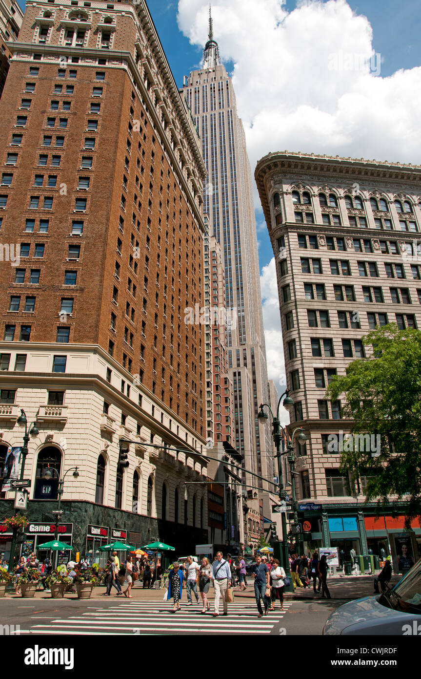 6th Avenue  Greeley Square New York City Manhattan American United States of America Stock Photo