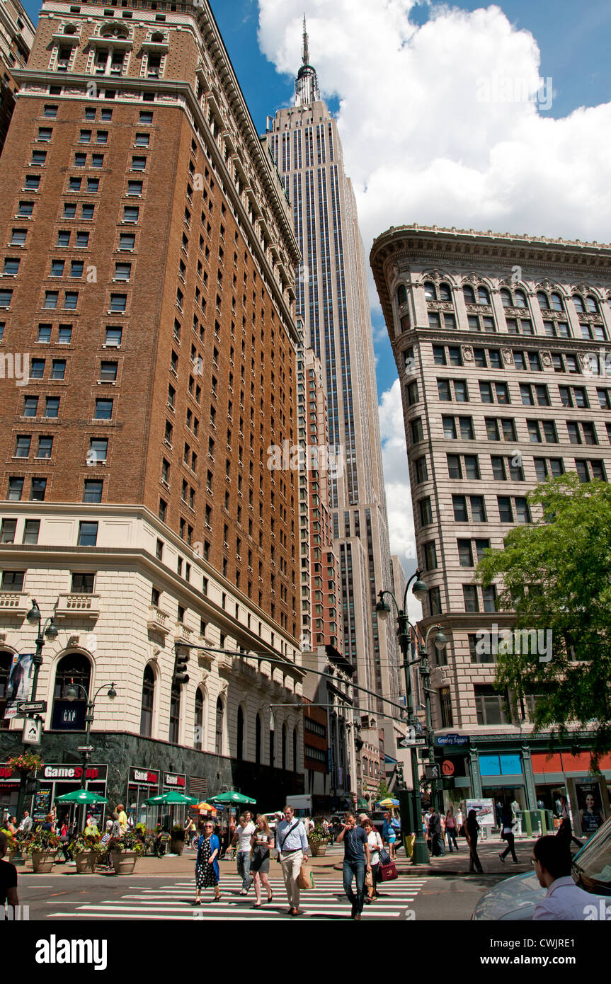 6th Avenue  Greeley Square New York City Manhattan American United States of America Stock Photo