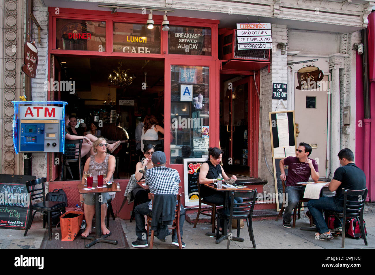 Spring Street ATM New York City Soho West Village Bar Pub Stock Photo -  Alamy