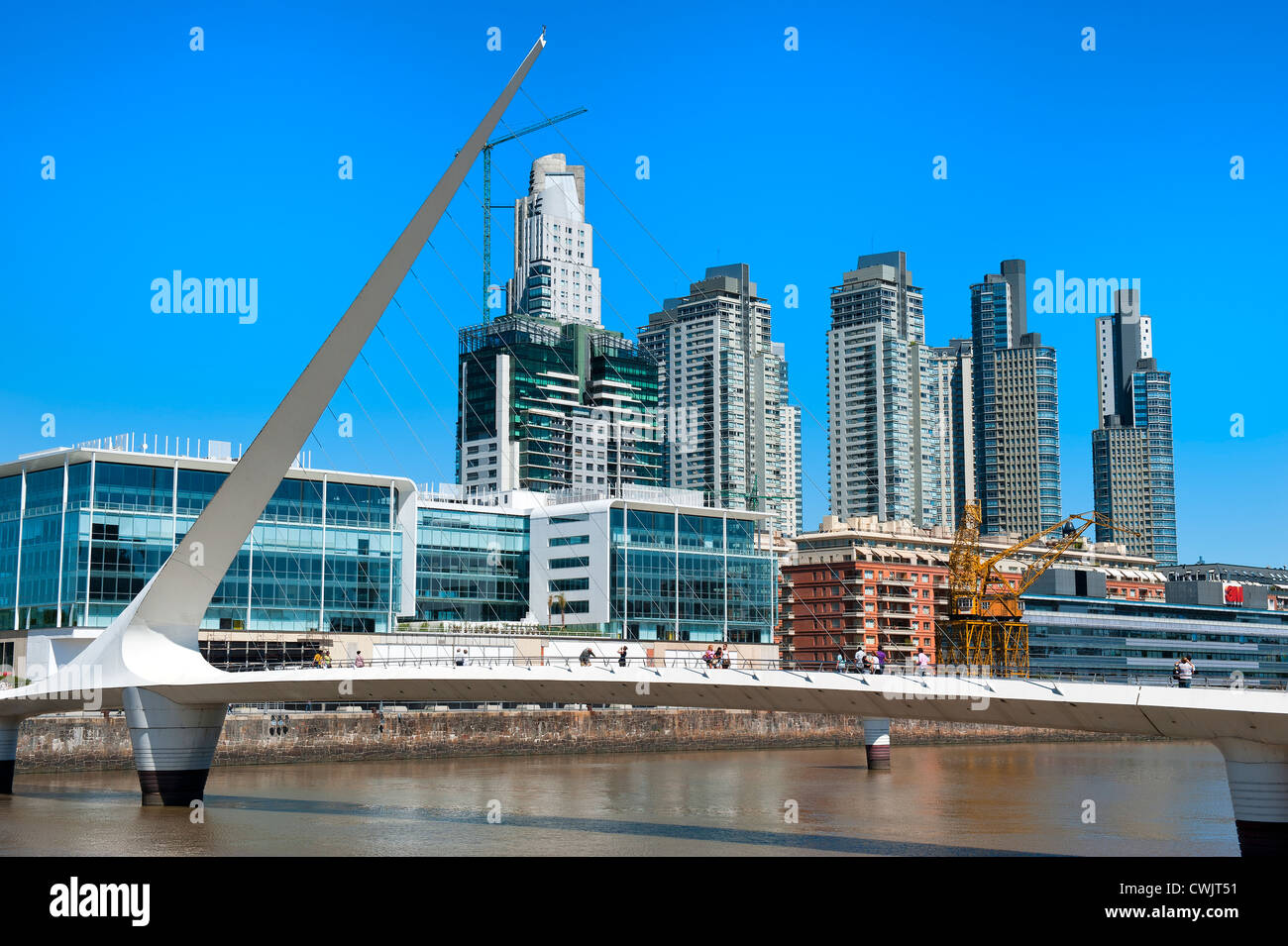 Puerto Madero and Puente de la Mujer, Buenos Aires, Argentina Stock Photo