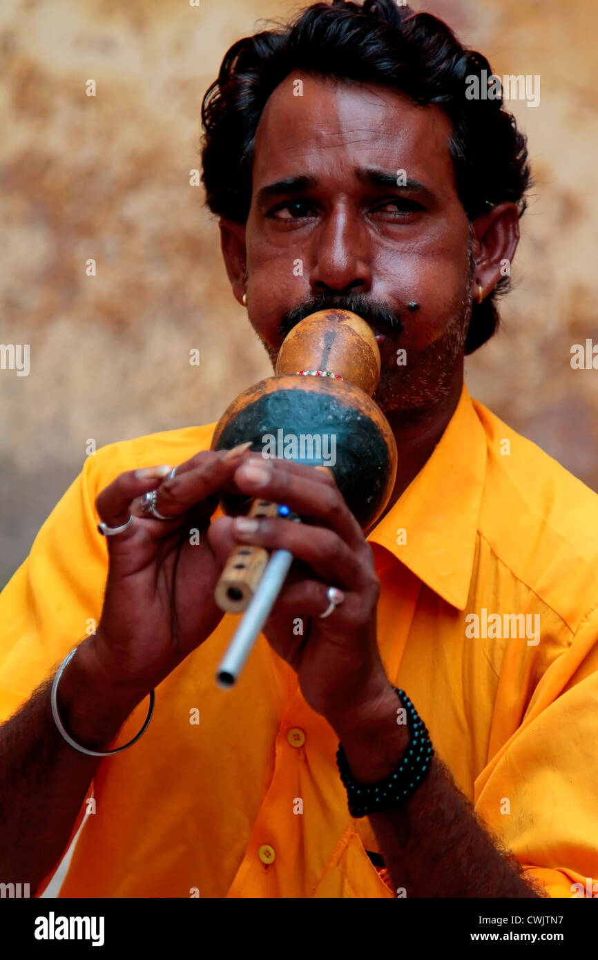 Snake Charmer playing Flute music Stock Photo Alamy