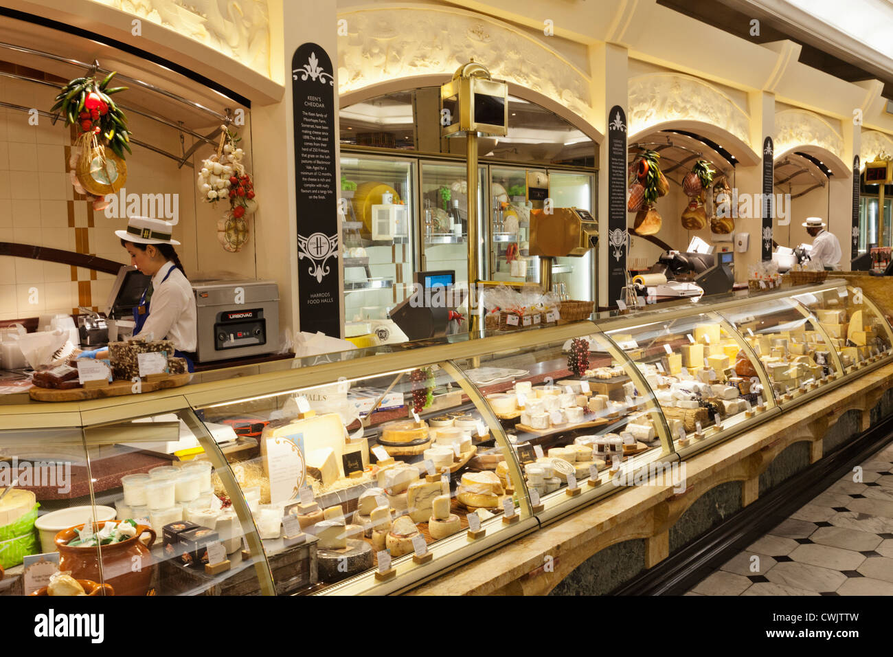 England, London, Knightsbridge, Harrods, Cheese Counter Stock Photo Alamy