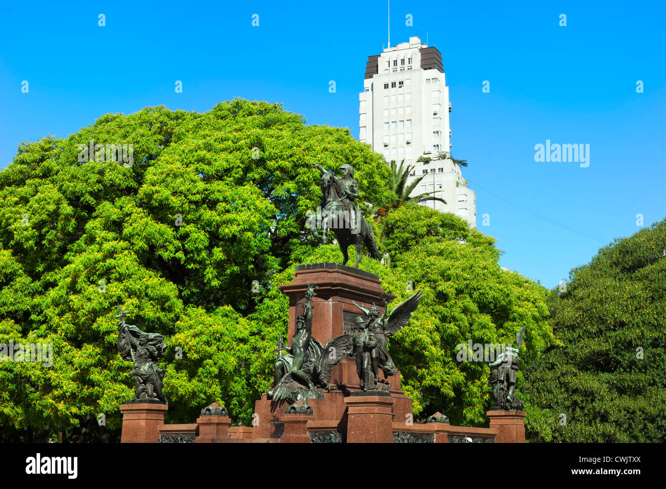 General San Martin Monument, Plaza San Martin, Buenos Aires, Argentina Stock Photo