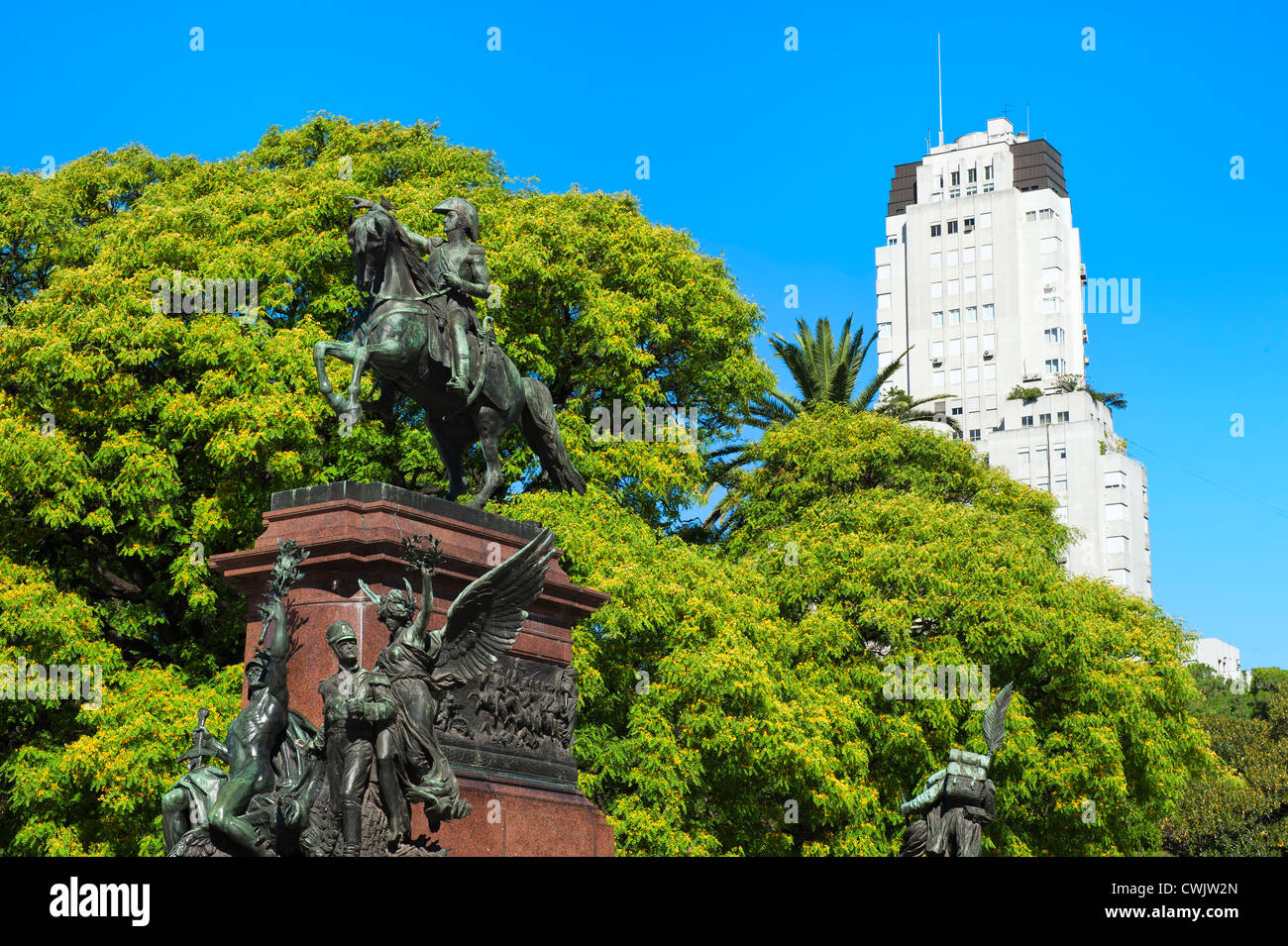 General San Martin Monument, Plaza San Martin, Buenos Aires, Argentina Stock Photo