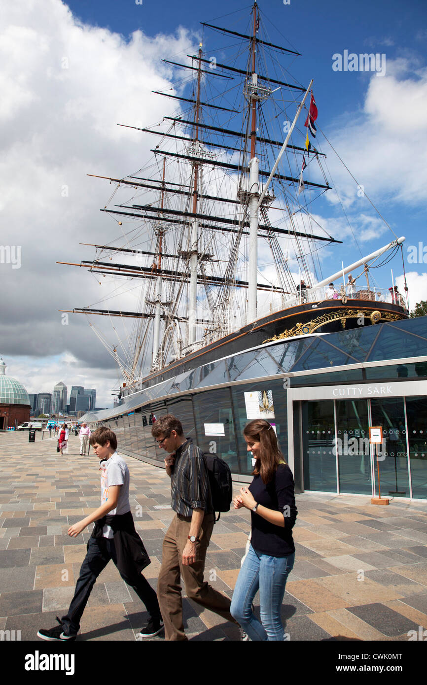 Cutty Sark. An old tea clipper tall ship at Greenwich in South east London, UK. Stock Photo