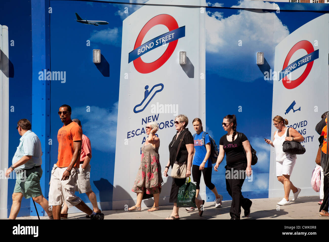 Redevelopment of Bond Street underground station in central London, UK. Stock Photo