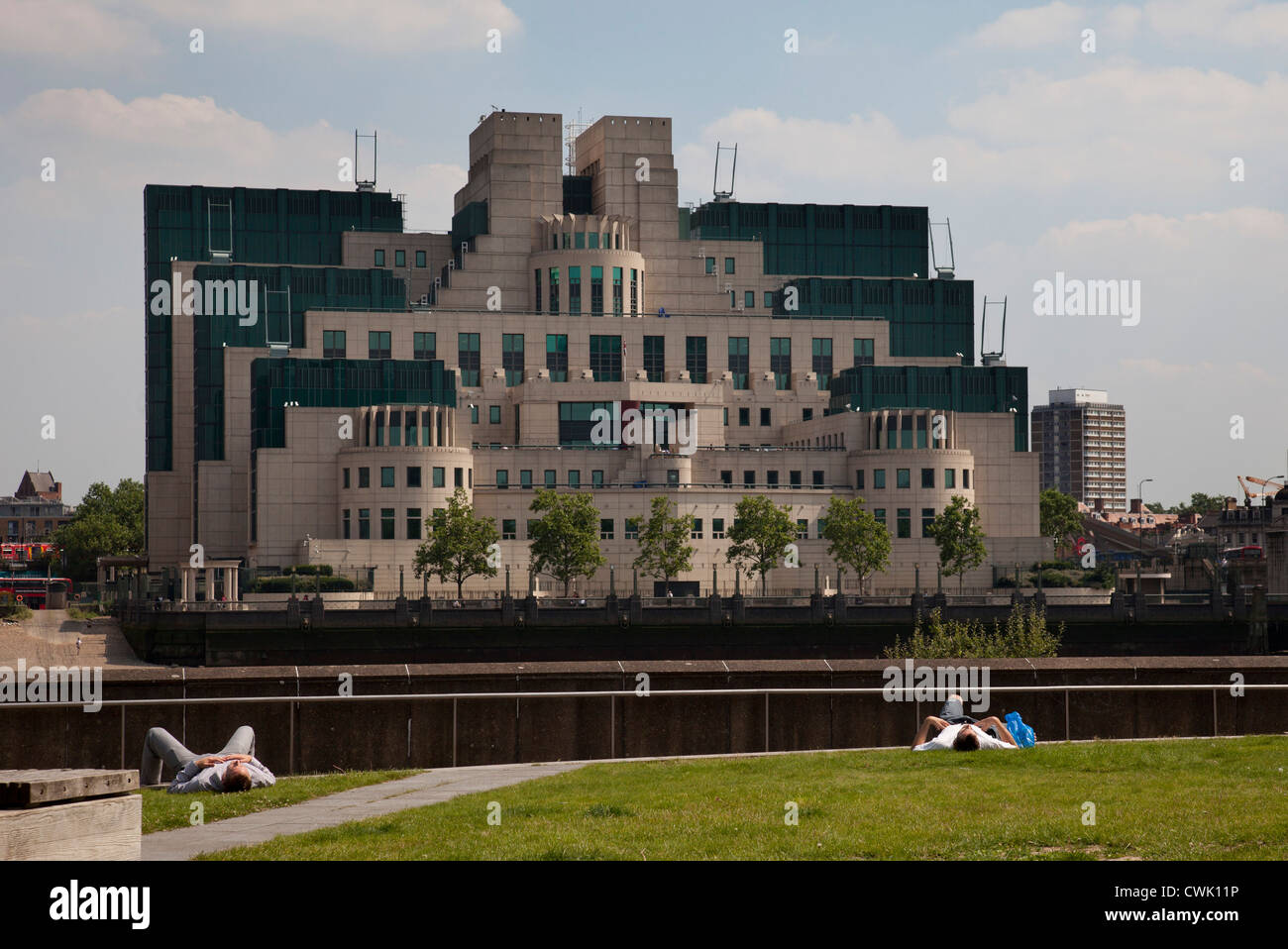 SIS Building, also commonly known as the MI6 Building, is the headquarters of the British Secret Intelligence Service, London. Stock Photo