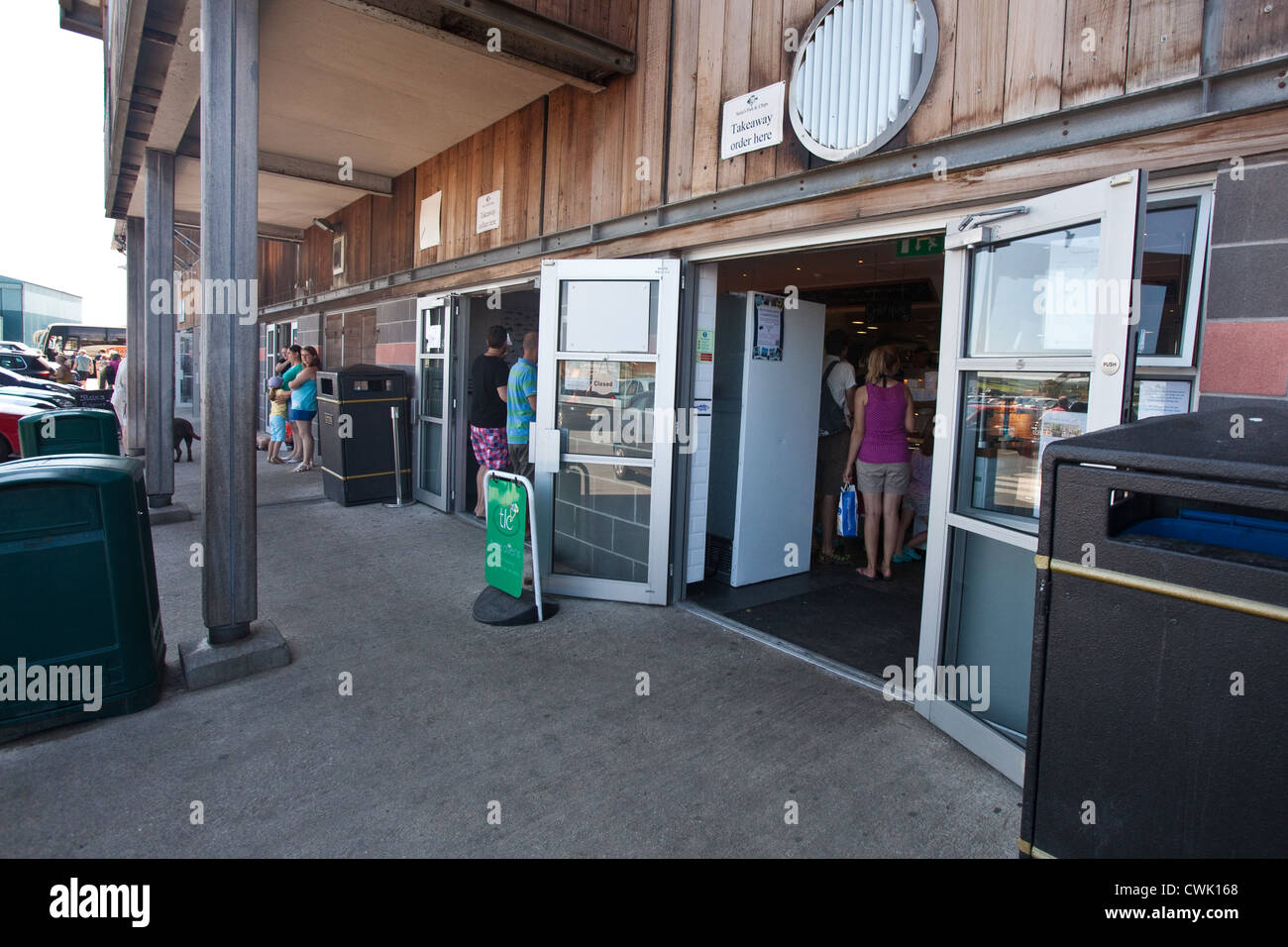 Rick Stein's fish and chip shop and restaurant, Padstow, Cornwall, England, United Kingdom. Stock Photo