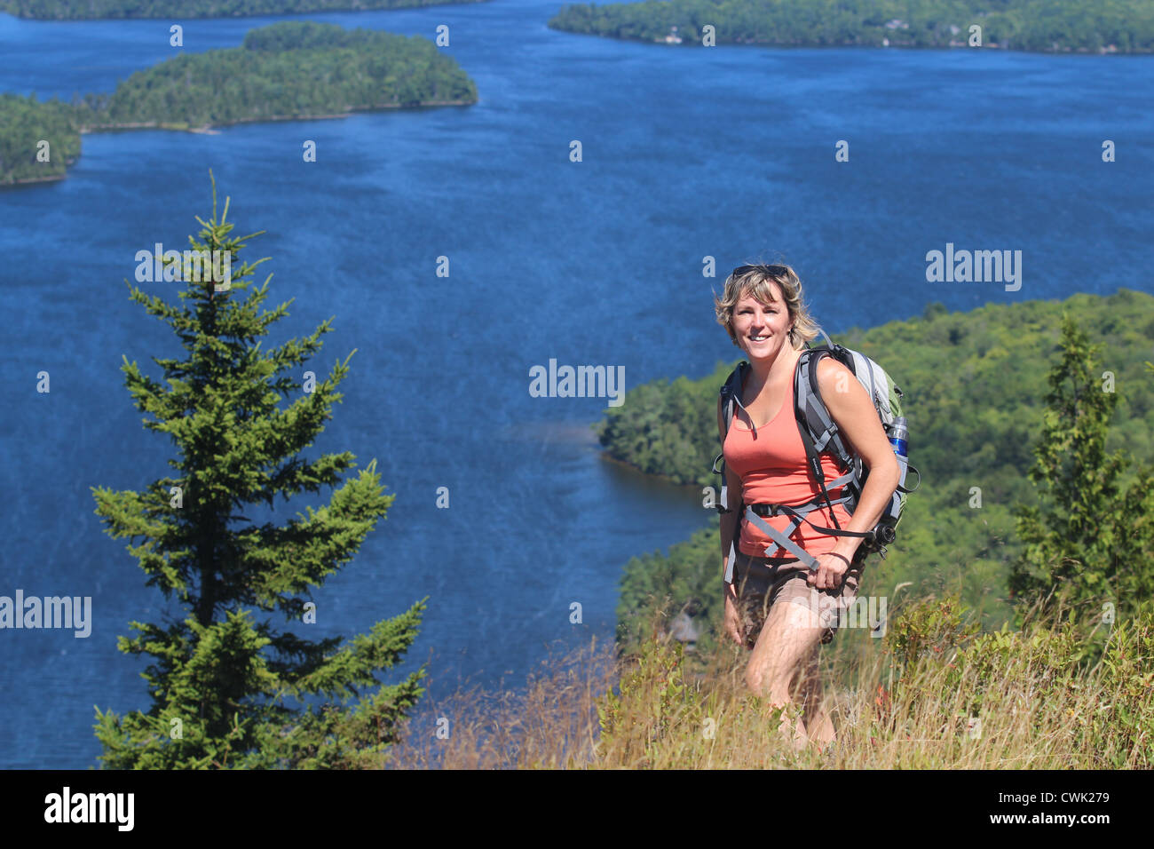 Middle aged woman hiker hi-res stock photography and images - Alamy