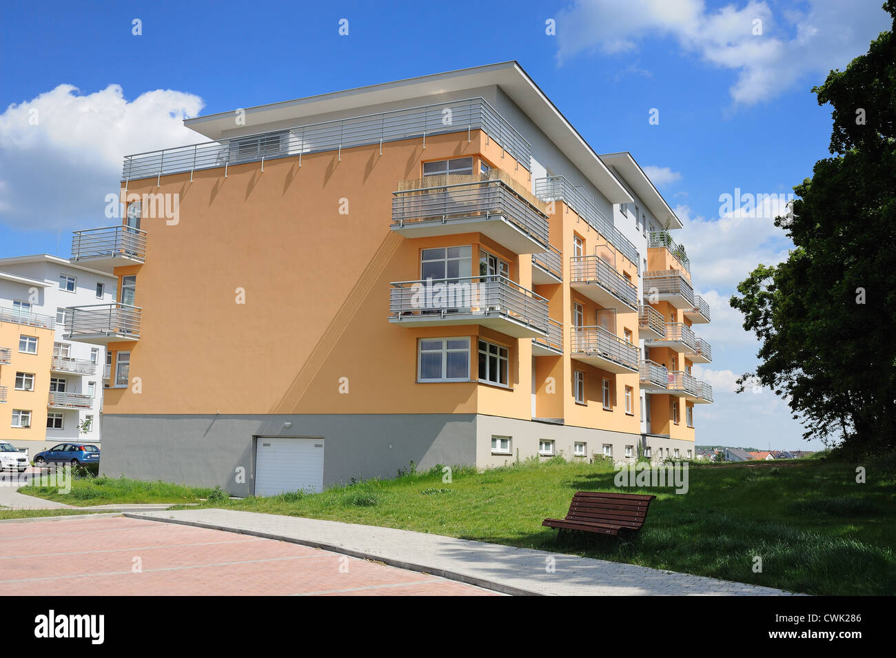 New Modern Apartment Houses, Czech Republic Stock Photo