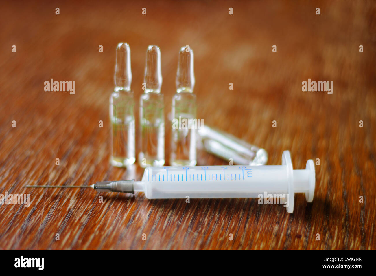 Syringe and vials Stock Photo
