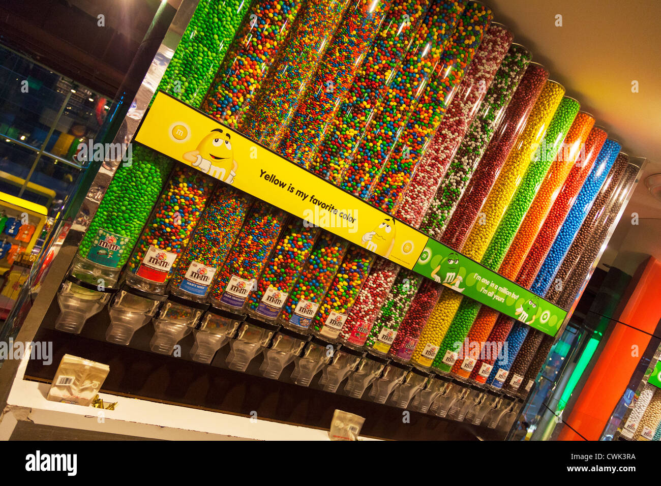Inside M&M'S Chocolate Candy store in Times Square, Manhattan New York