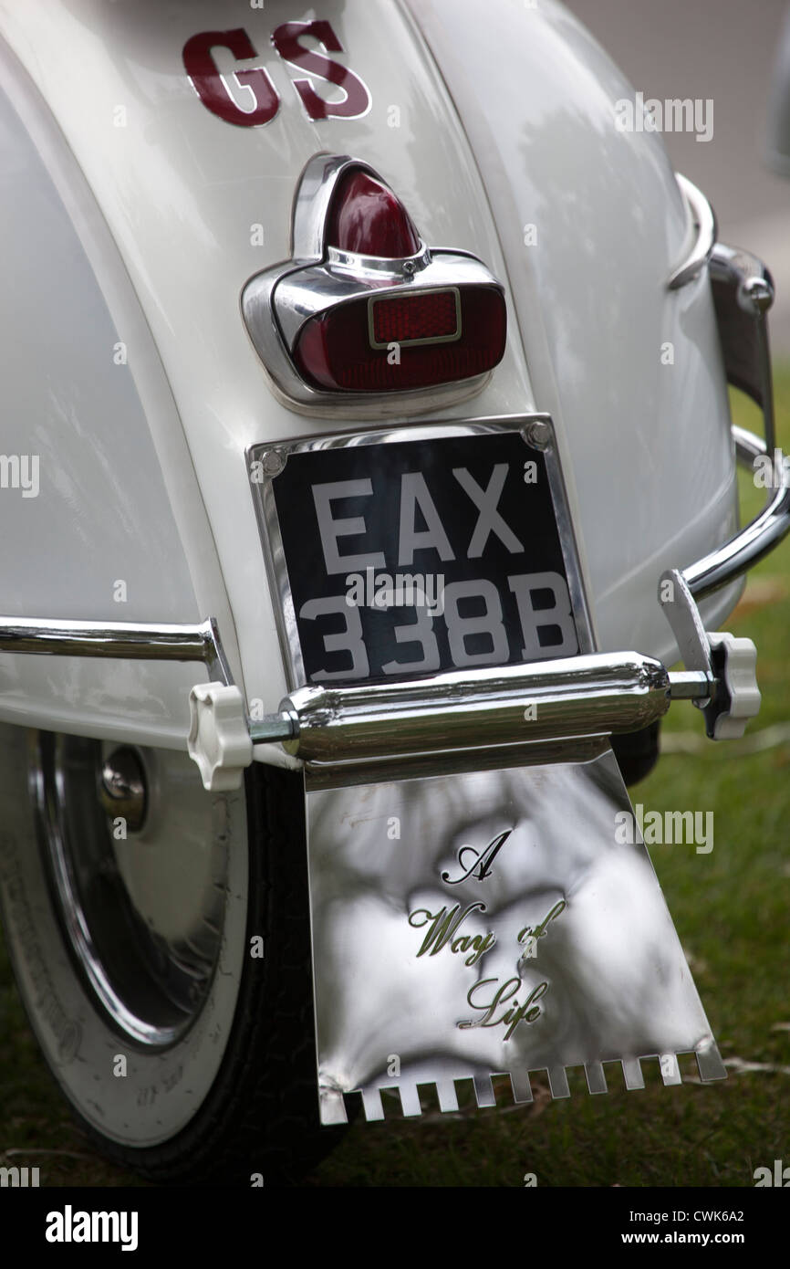 'A Way of Life' Mudflap on scooter at Isle of Wight Rally Stock Photo