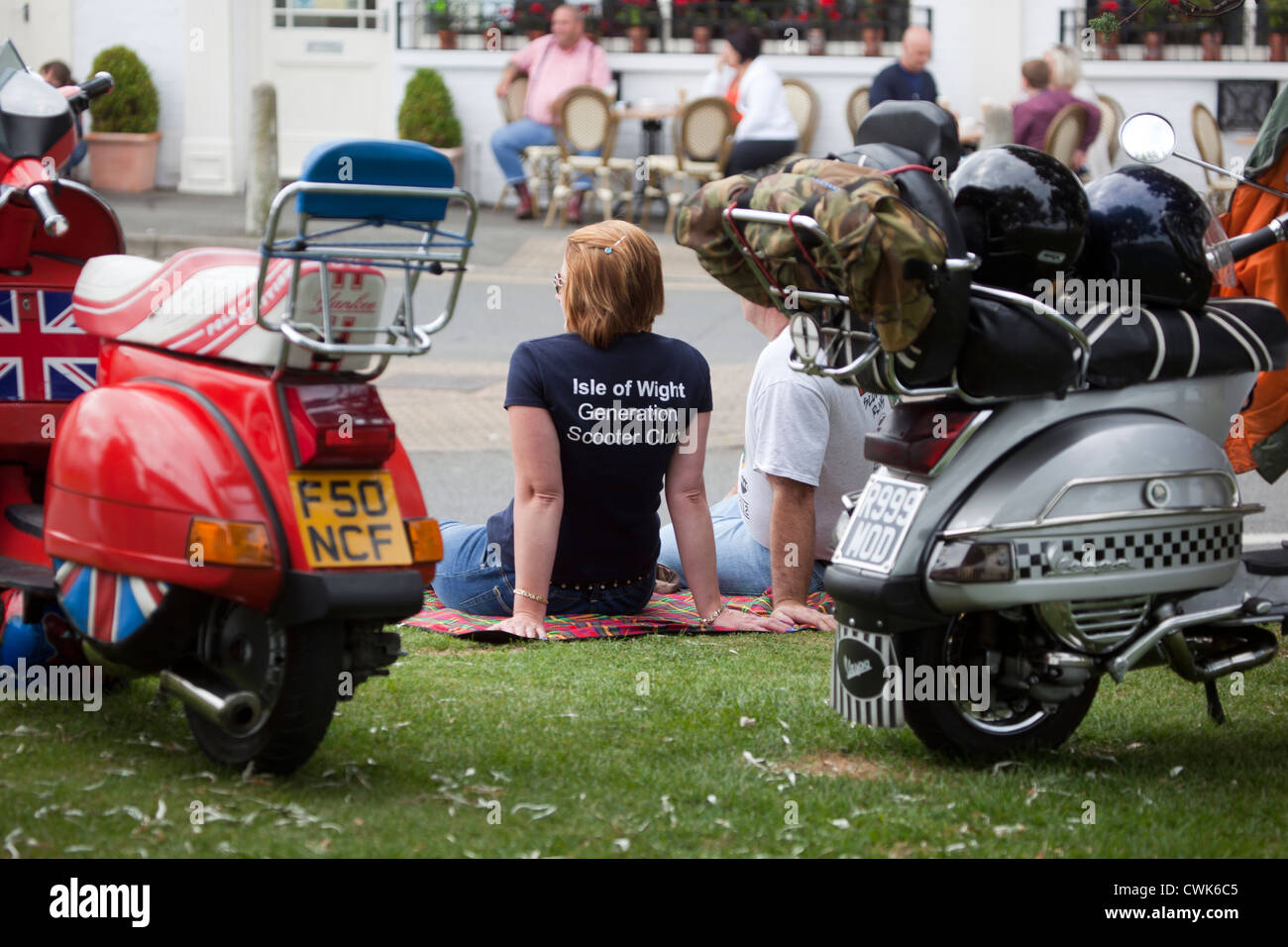 Scooters Parked on the Esplanade at Ryde Isle of Wight Stock Photo Alamy