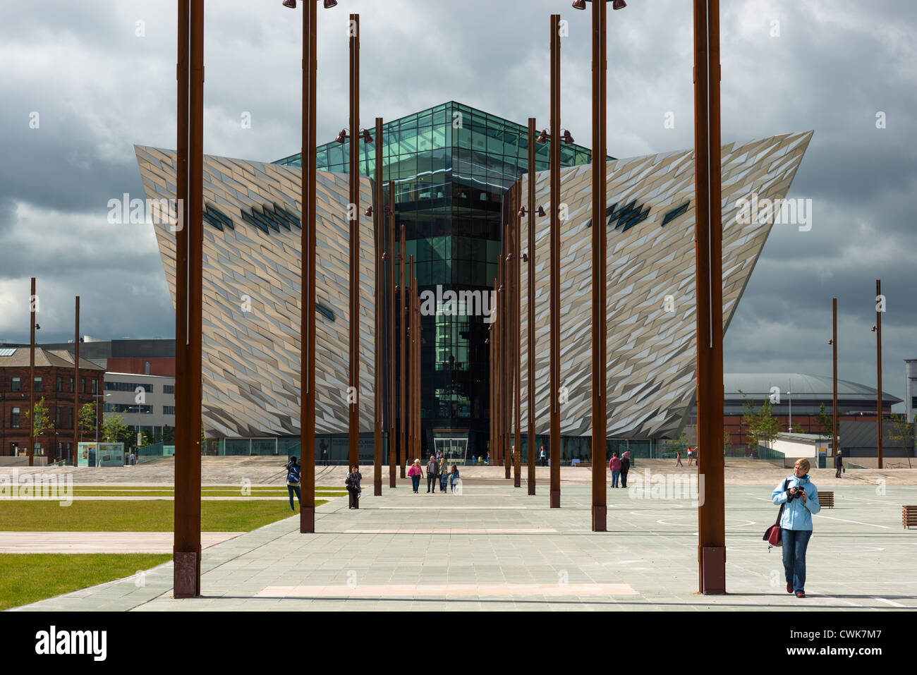 Titanic Belfast visitor attraction and monument in Titanic quarter of Belfast, Northern Ireland. Stock Photo