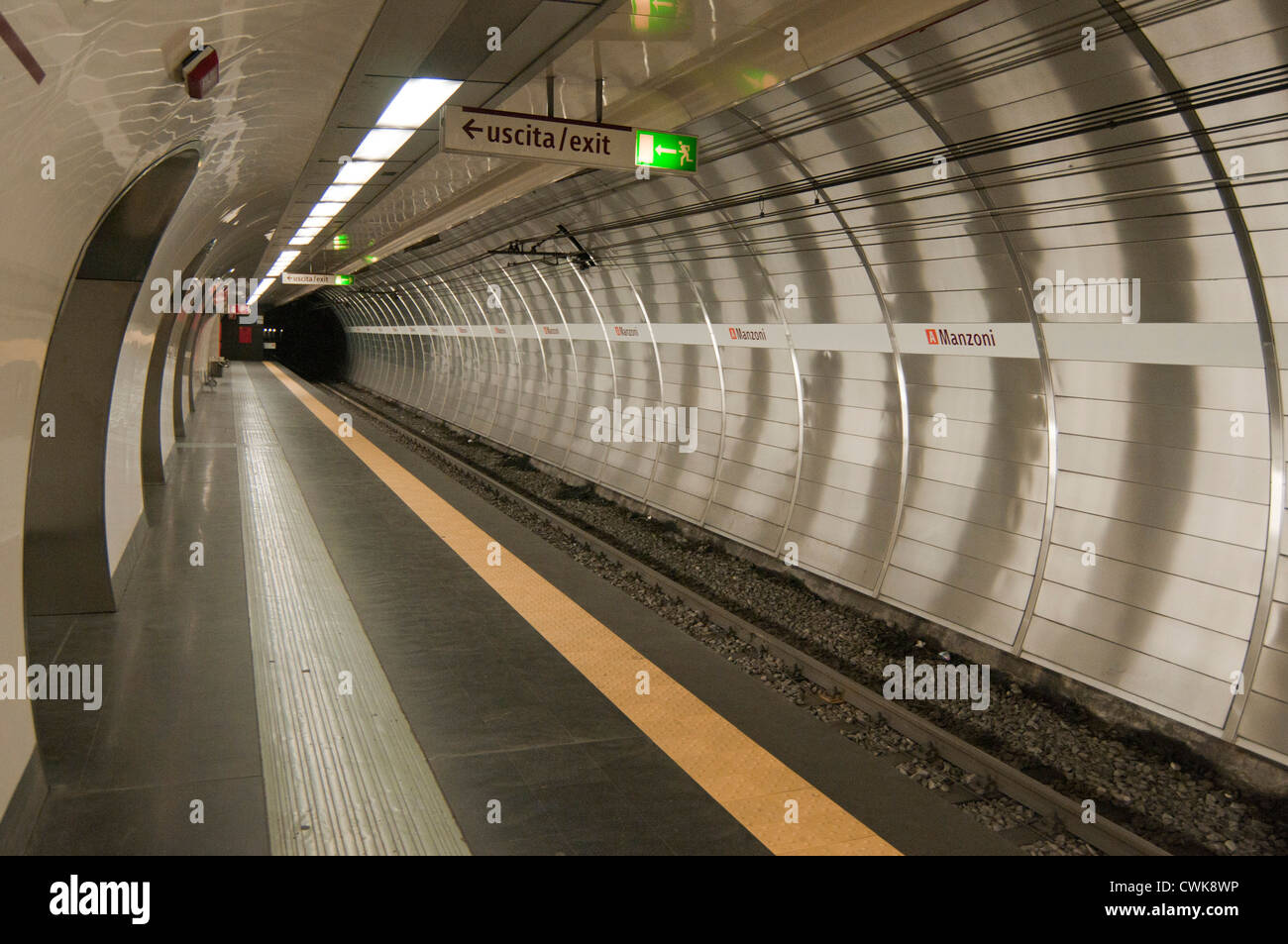 Manzoni Underground metro platform and track on the A red line, Rome,  Italy, Europe Stock Photo - Alamy