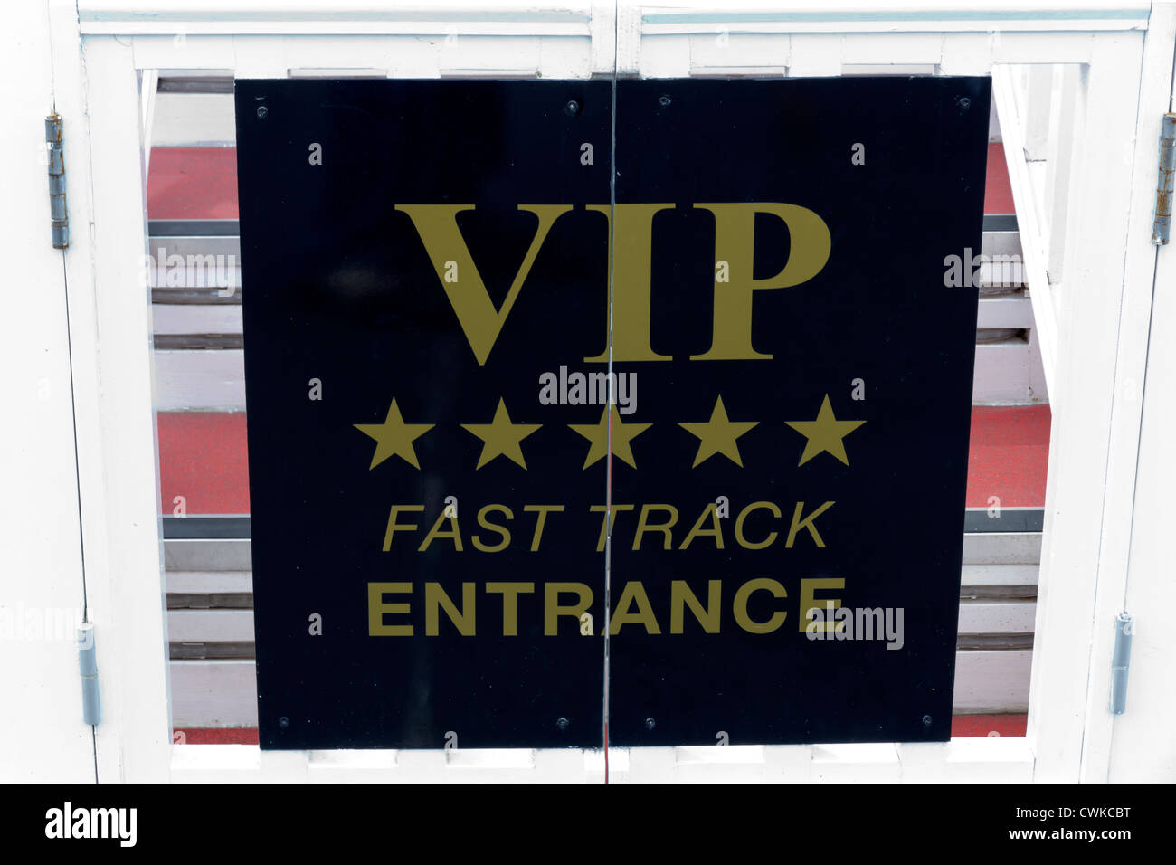 VIP Fast track sign for Brighton wheel Stock Photo