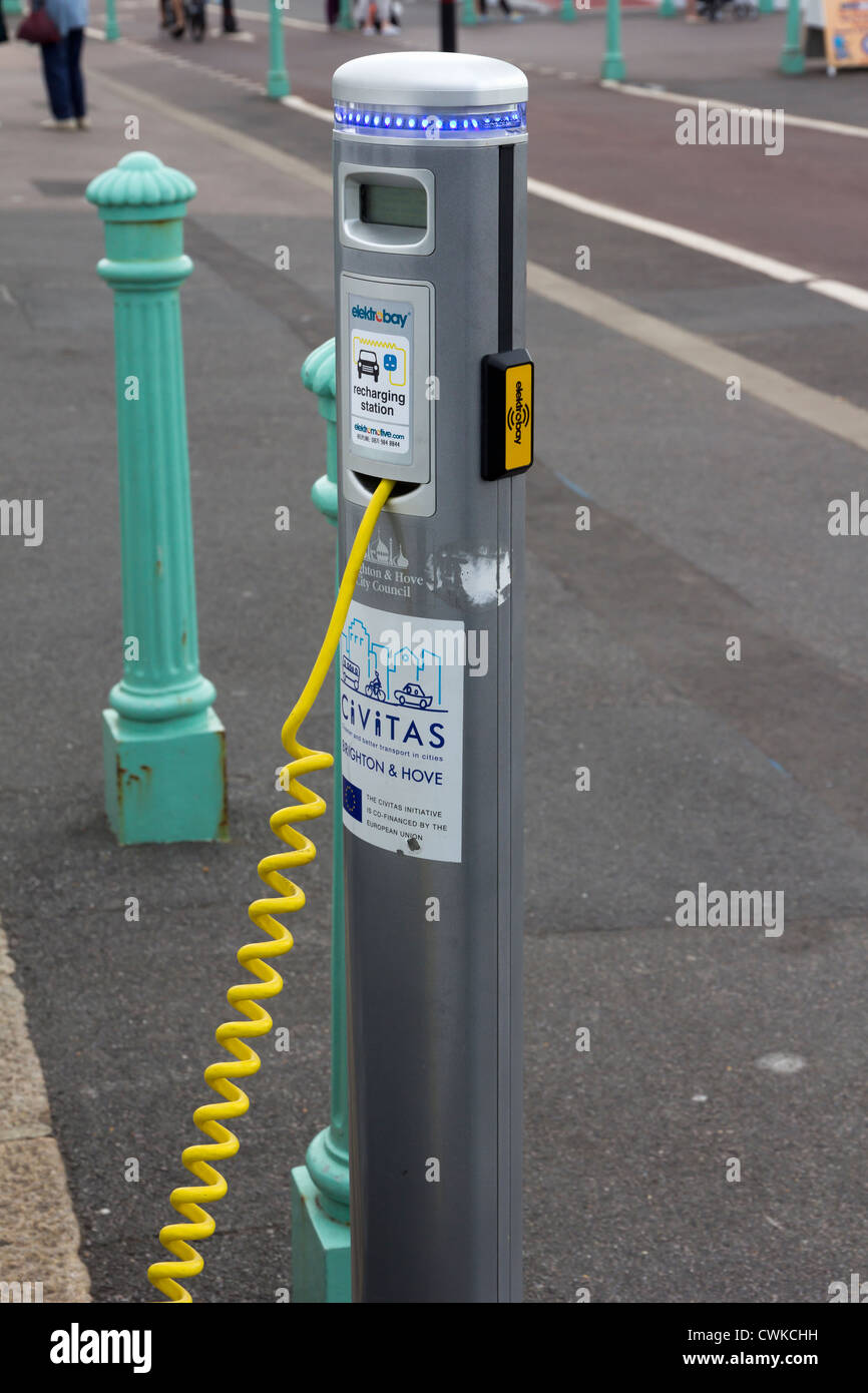 Electric car recharging station in Brighton. Stock Photo