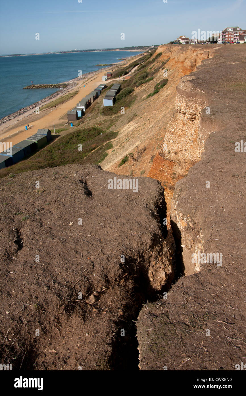 eroding coast near Barton on Sea, Hampshire Stock Photo