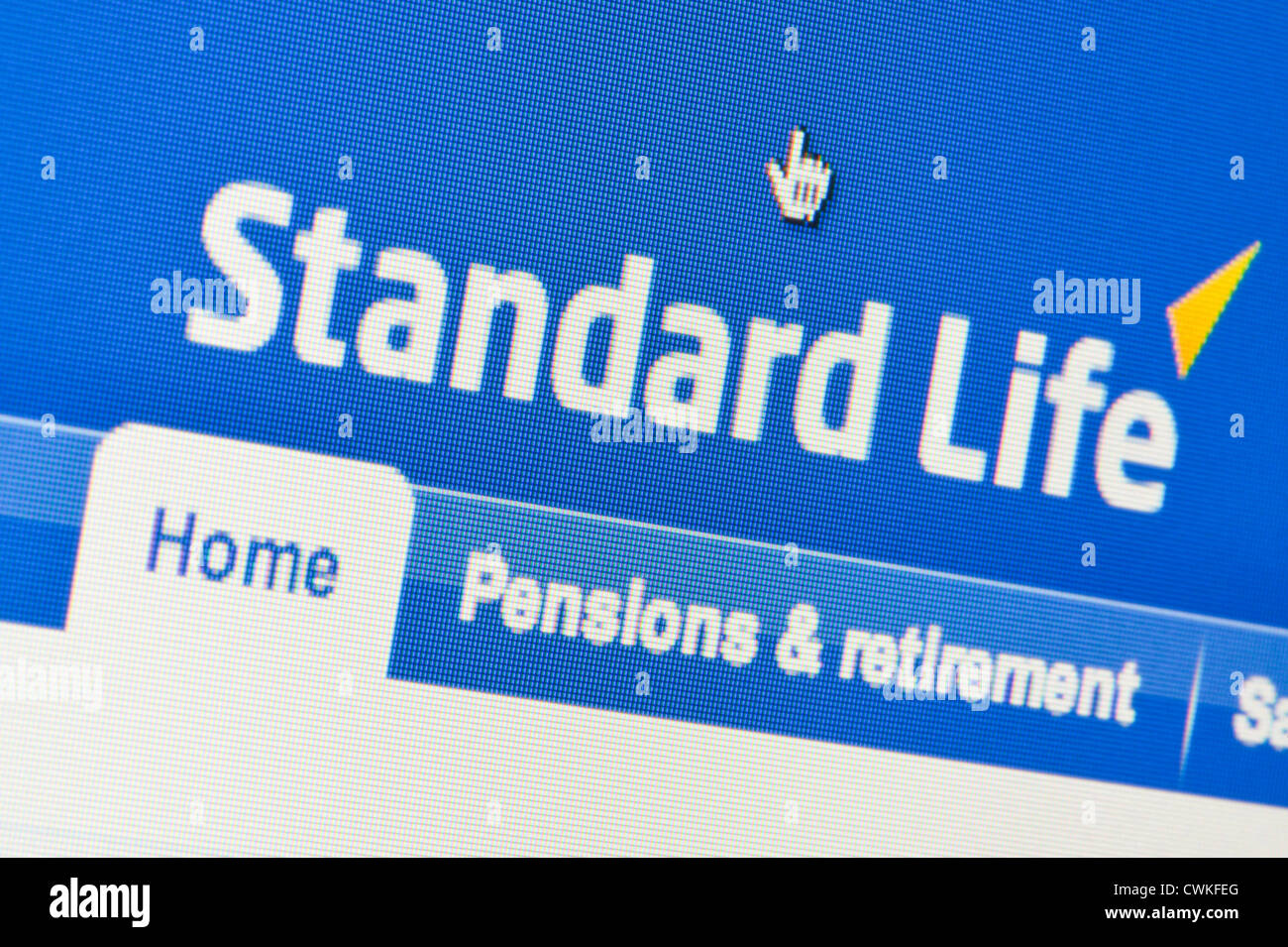 Close up of the Standard Life logo as seen on its website. (Editorial use only: print, TV, e-book and editorial website). Stock Photo