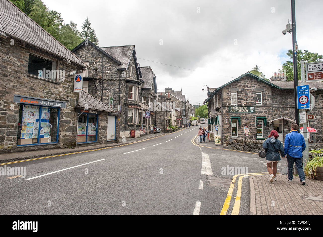BetwsyCoed Village Shopping Street. The village of BetwsyCoed in
