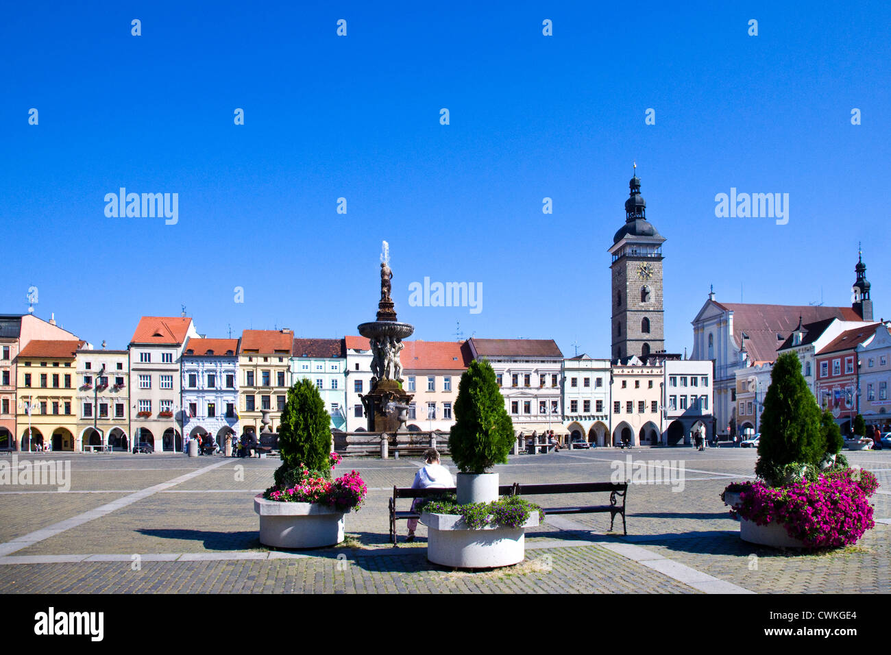 Namesti Premysla Otakara Ii Samsonova Kasna A Cerna Vez Ceske Stock Photo Alamy