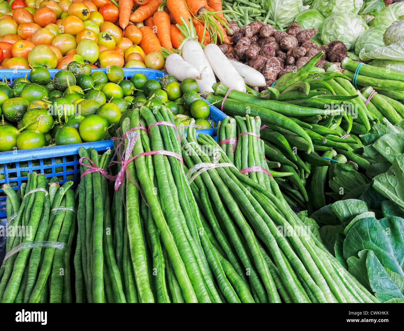 Various fresh vegetables for sale in market Stock Photo Alamy