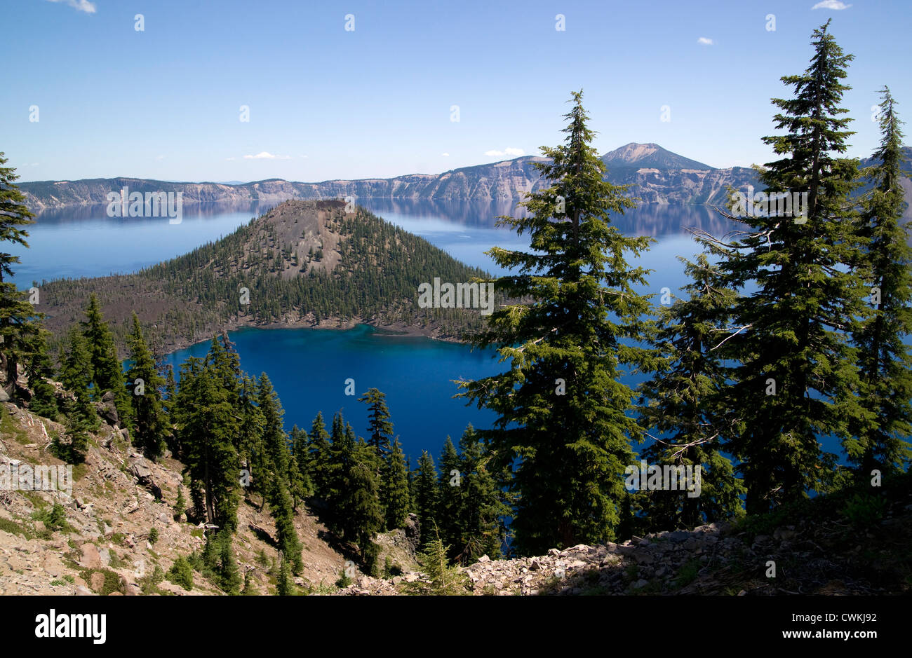 Crater Lake Oregon Unites States North America Stock Photo