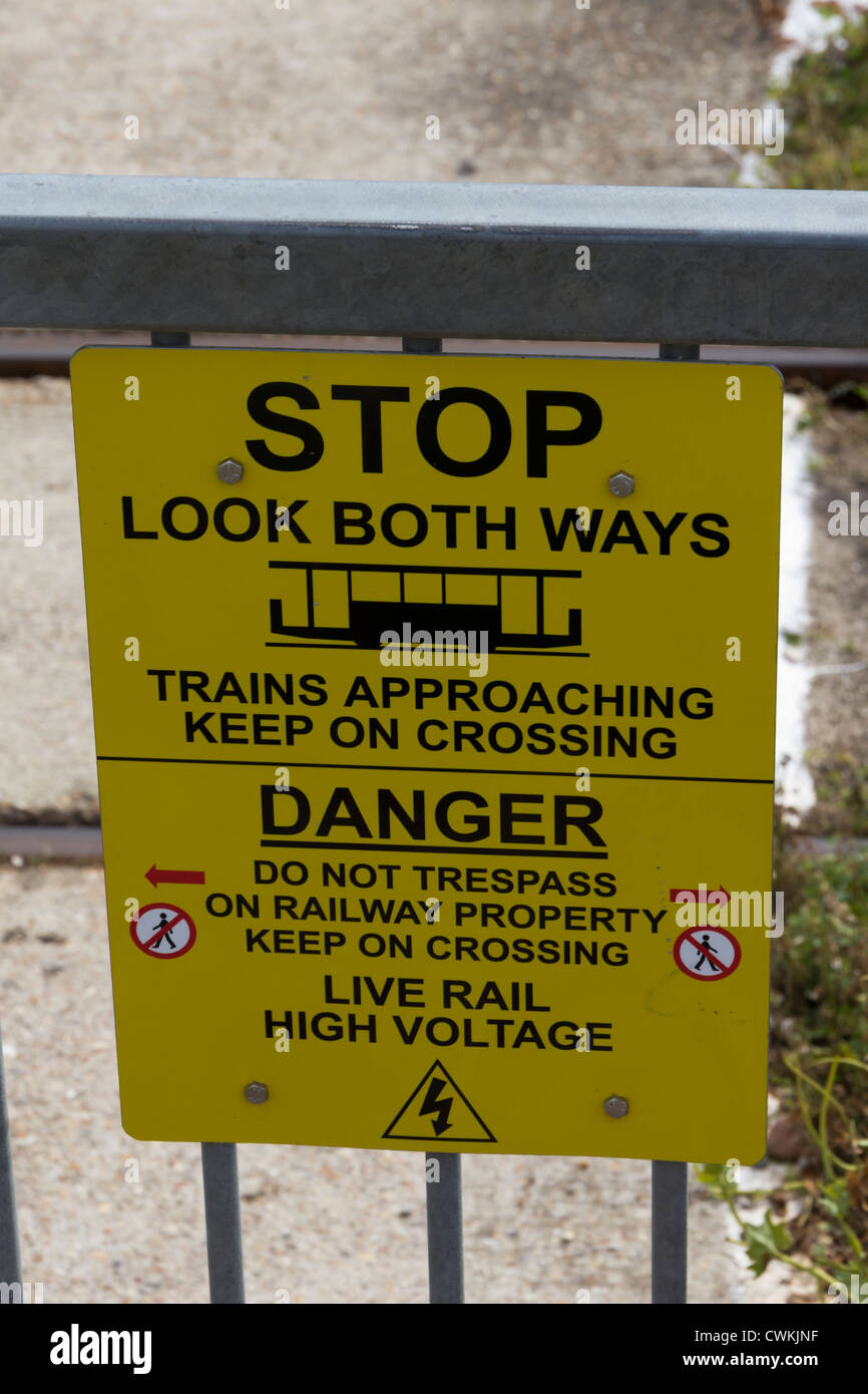 Warning sign for Volks railway. Stock Photo
