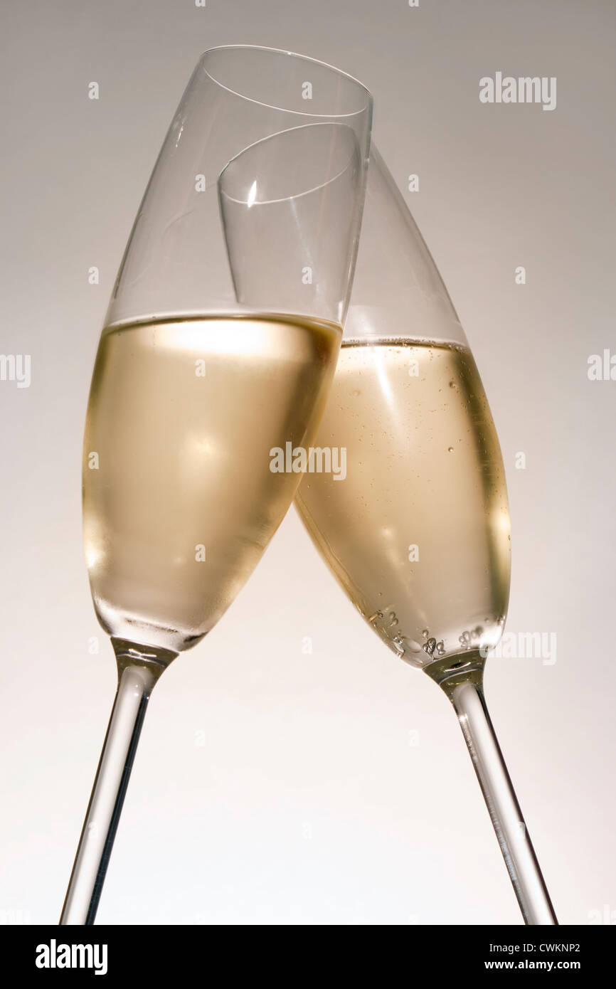two glasses of champagne Stock Photo