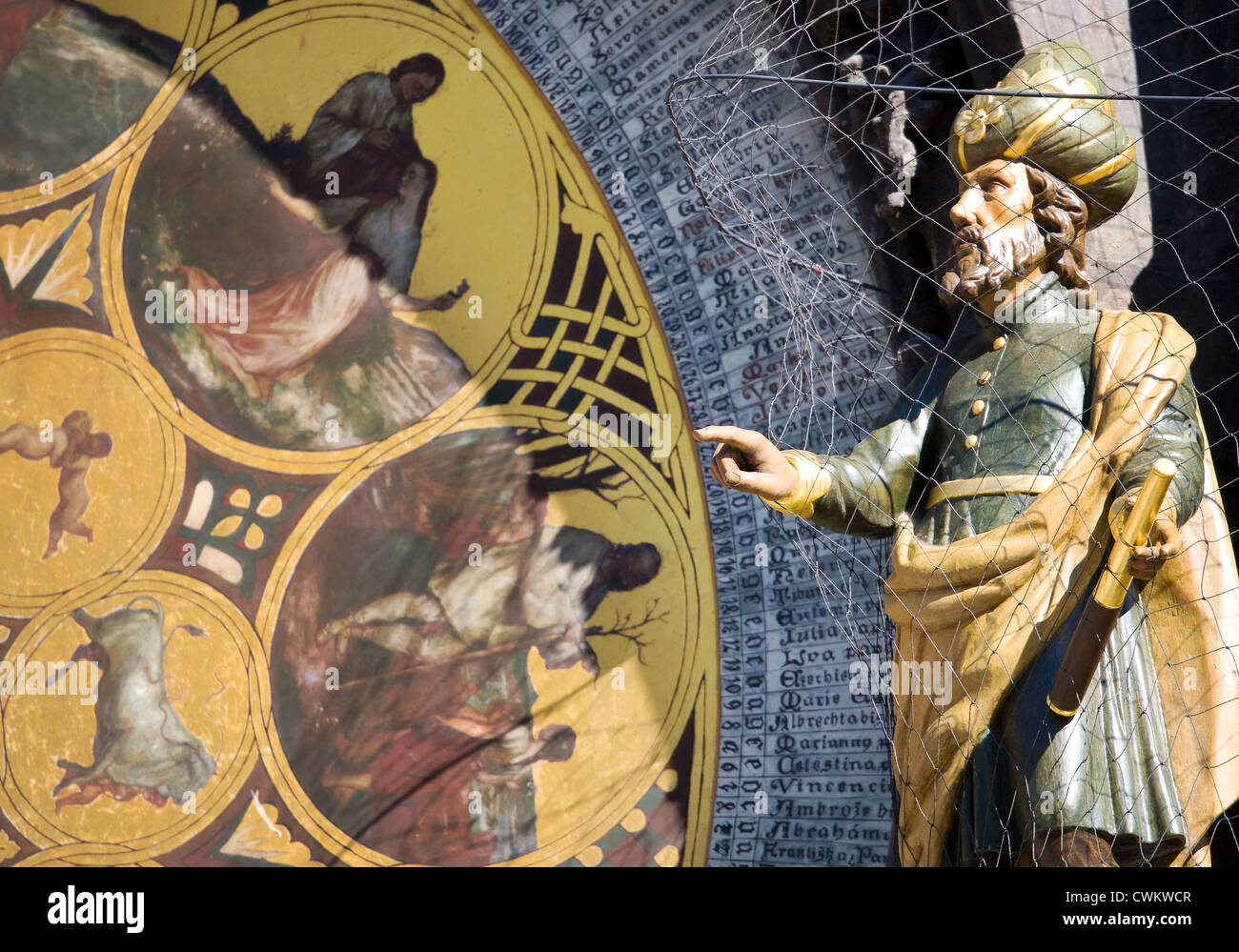 astronom, Staromestsky orloj, Staromestske namesti, Stare Mesto (UNESCO), Praha, CR Stock Photo