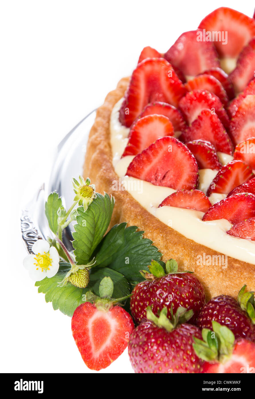 Strawberry Cake isolated on white background Stock Photo - Alamy