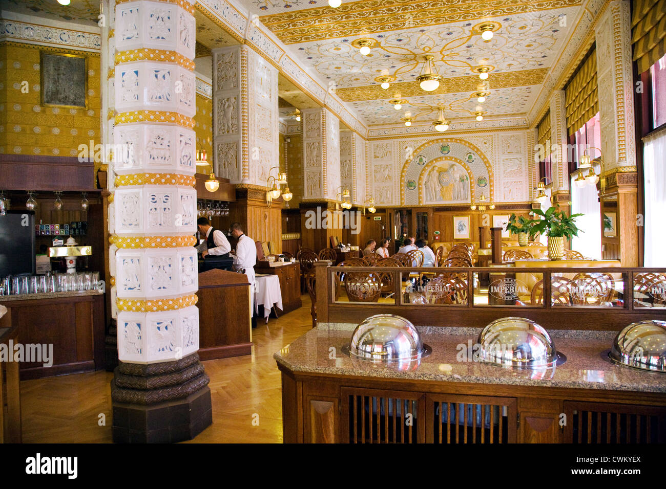 Art Nouveau Cafe & Restaurant , Prague Art Deco Imperial Hotel Praha, Na  Porici, Ceska republika Stock Photo - Alamy