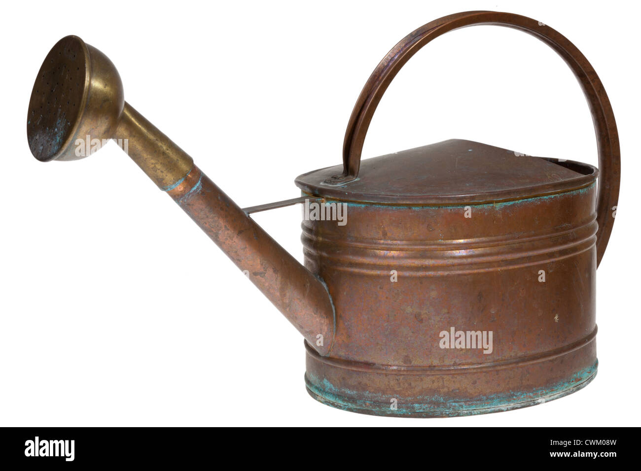 Antique Copper Watering Can Isolated On White Background Stock Photo Alamy