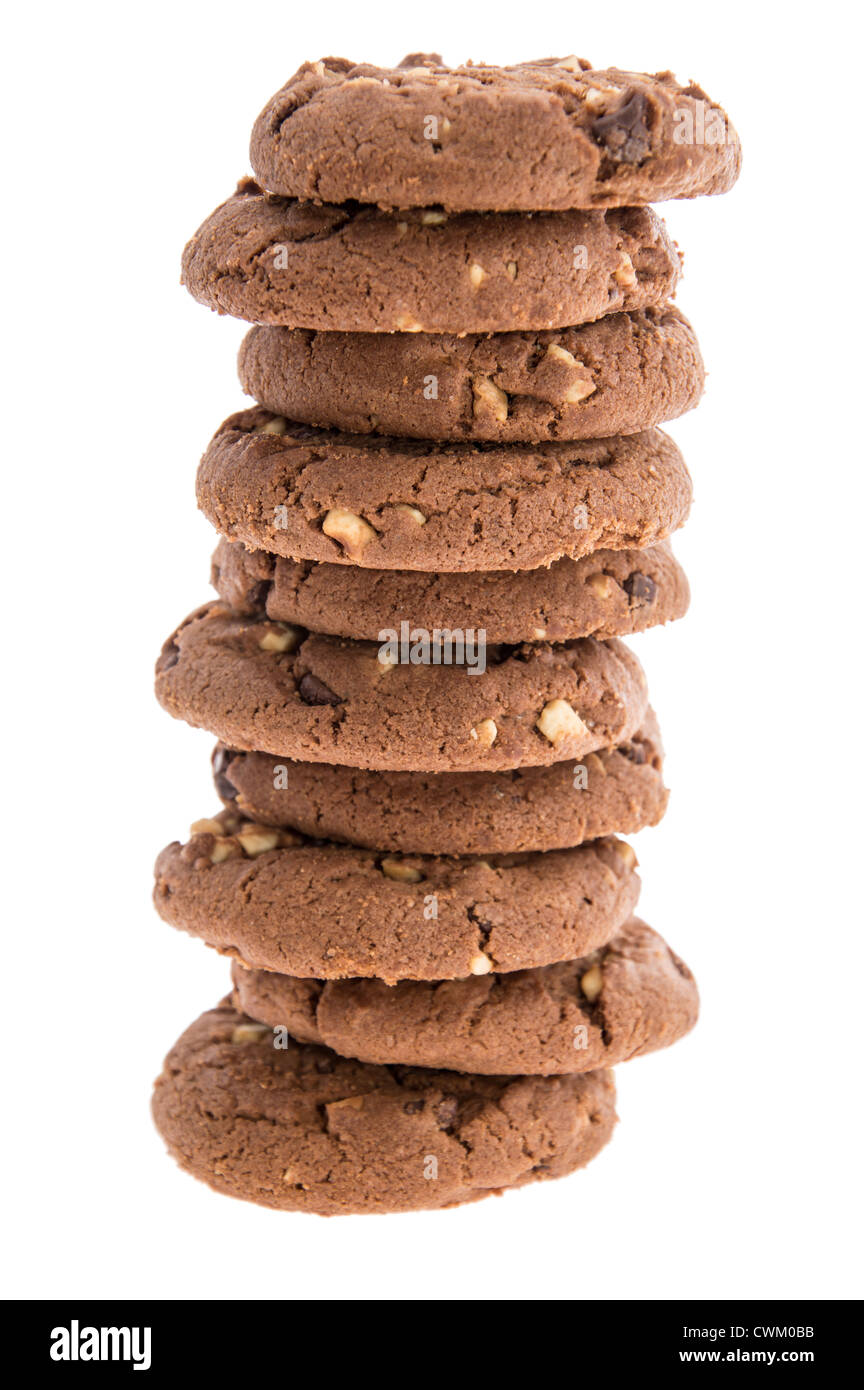 Brown Cookies isolated on white background Stock Photo - Alamy