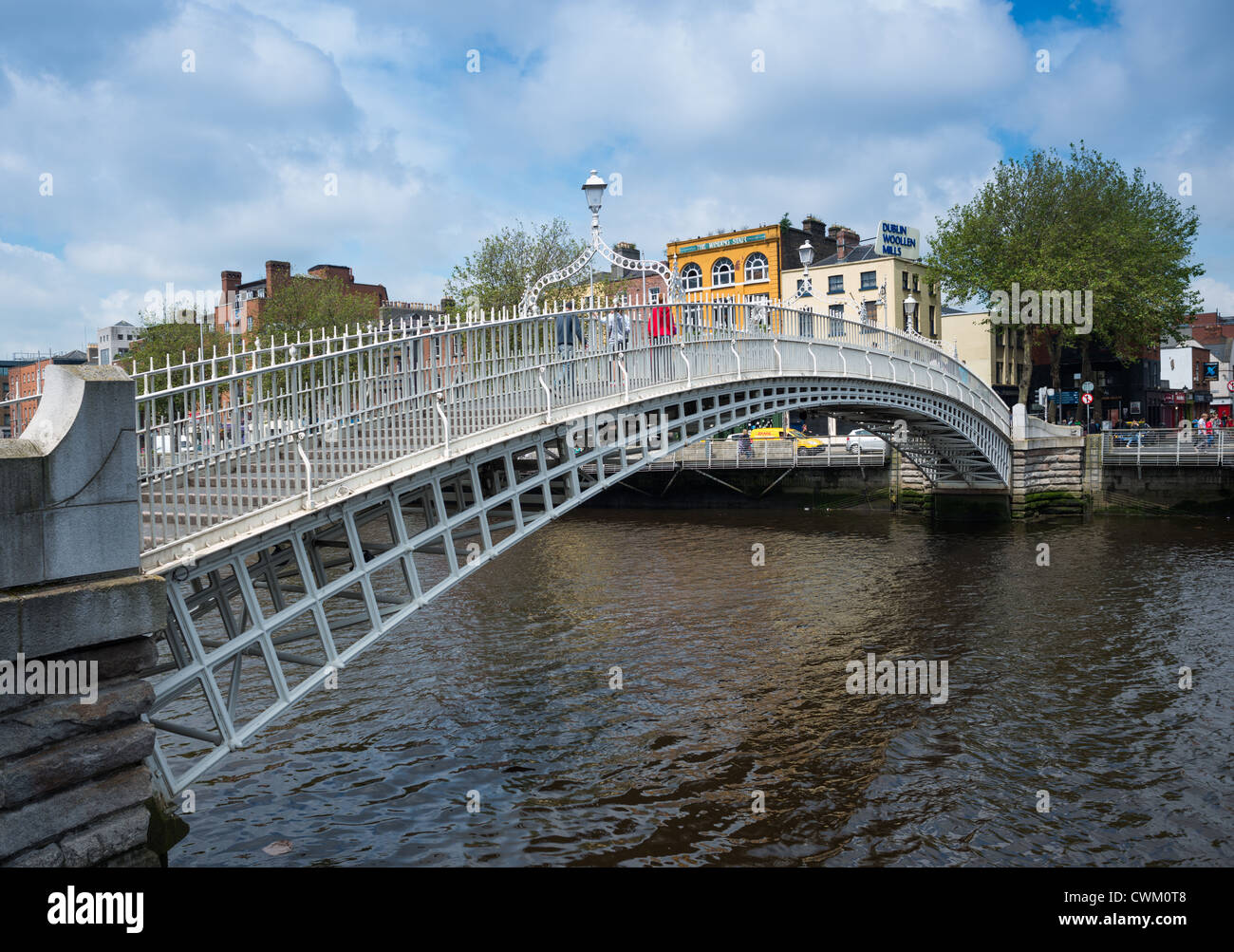 Ha'penny Bridge over the Liffey river, Dublin, Republic of Ireland. Stock Photo