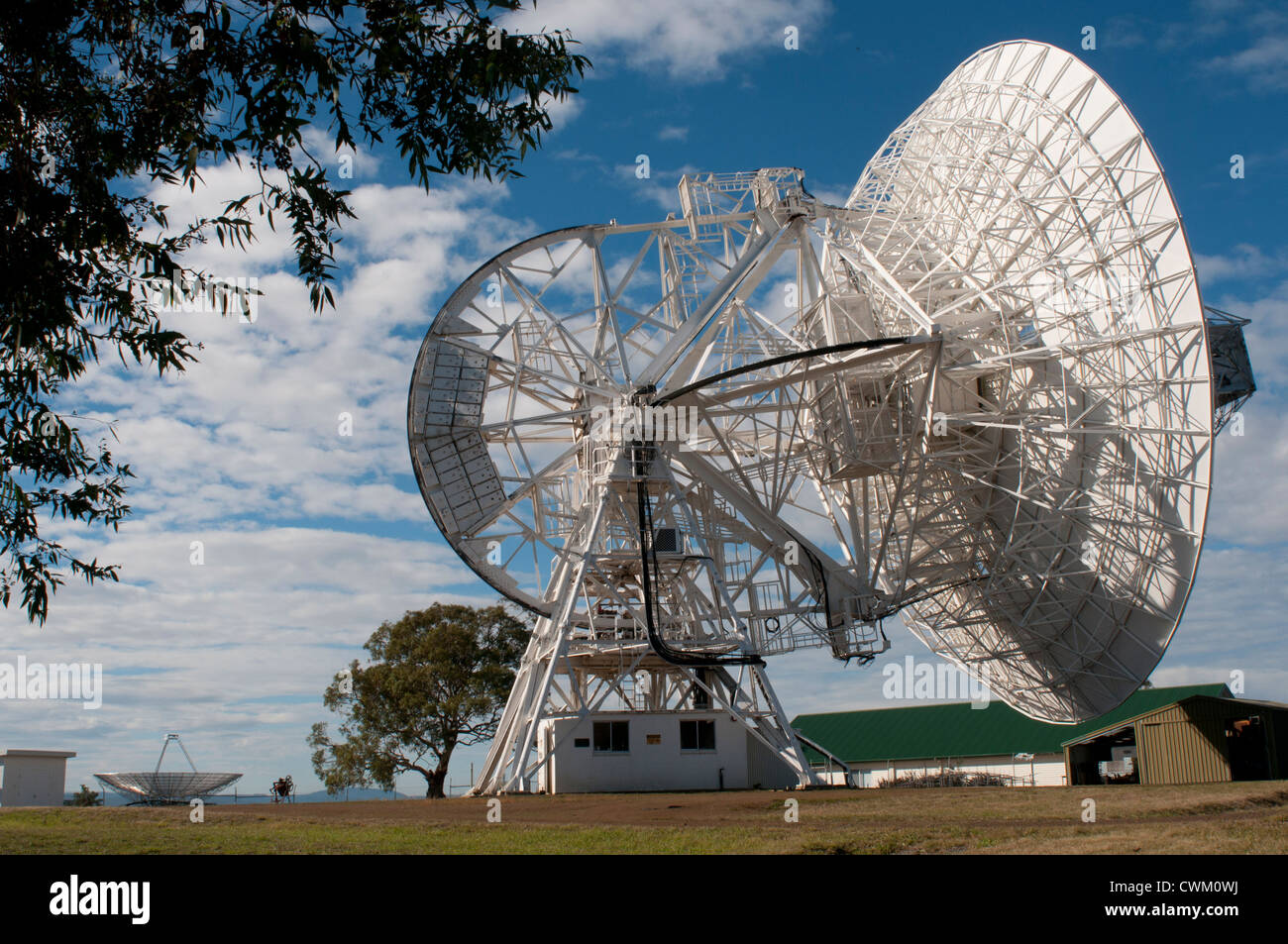 The University of Tasmania radio telescope at Cambridge near Hobart, Tasmania Australia Stock Photo