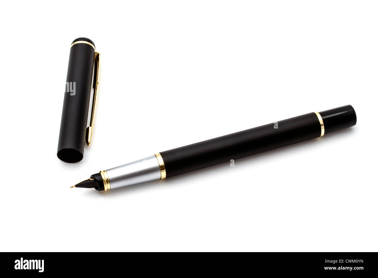 Black pen isolated on white background Stock Photo - Alamy